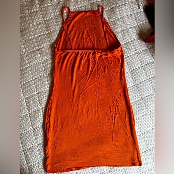 Pretty Little Thing | 90’s Neck Line‎ | Bodycon | Dreamsicle Orange | Size 8 - Picture 7 of 7